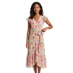 Sea Lustre Havana Maxi Wrap Dress XS Floral Boho Resortwear Feminine Vacation